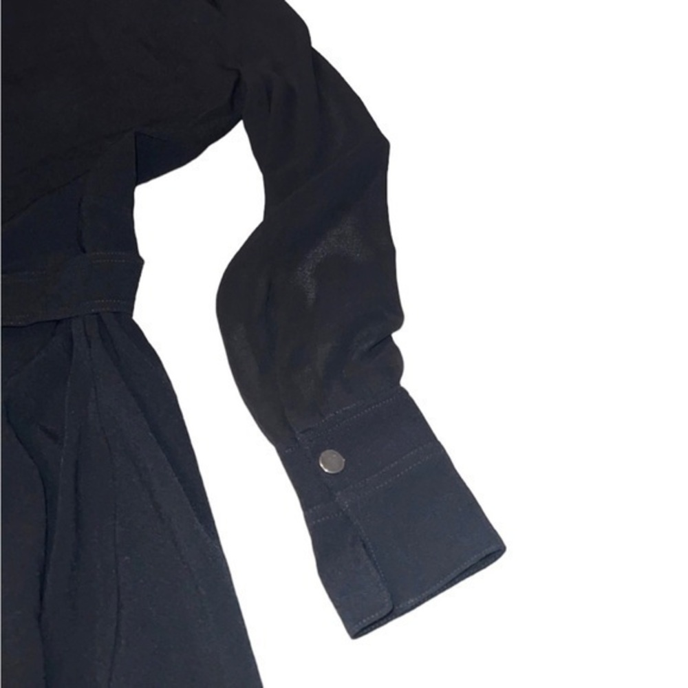 Sandro Paris Rosie Black Crepe Long Sleeve Dress Size‎ Small - Picture 10 of 15